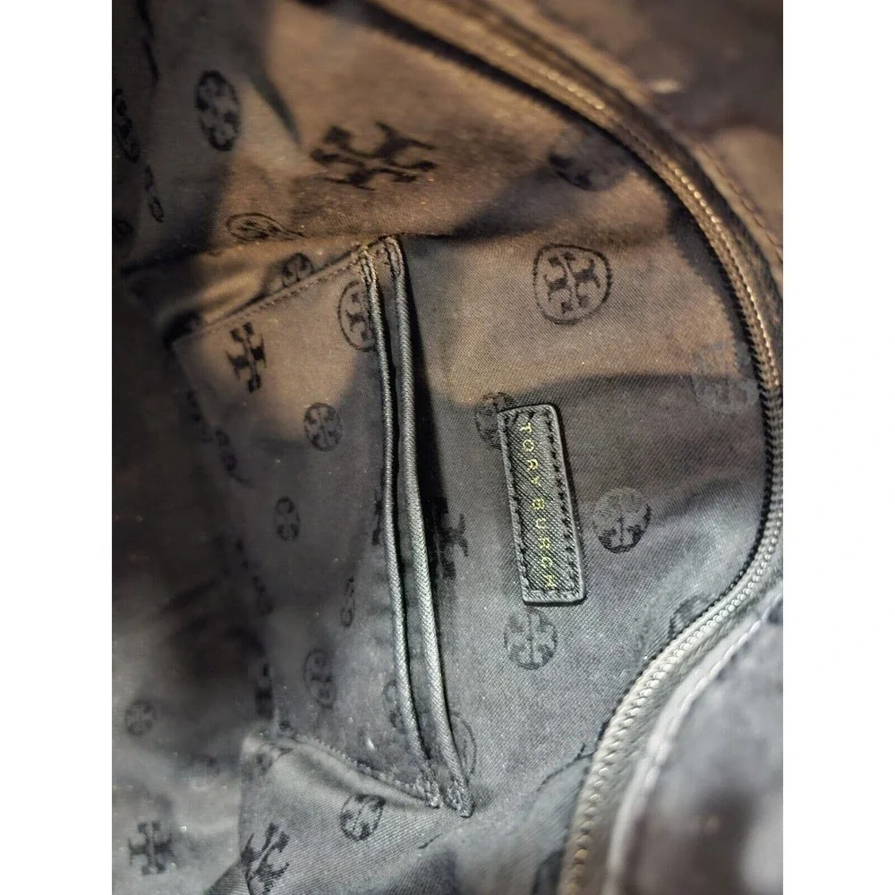 Tory Burch Ella Nylon LOGO Packable Tote BLACK